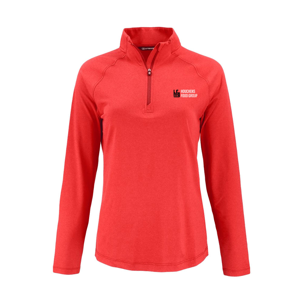 HFG Cutter & Buck Coastline Recycled Double Peached Womens Quarter Zip Pullover