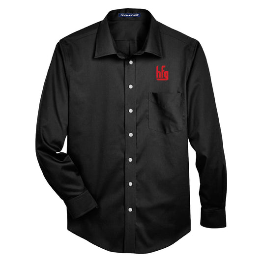 HFG Icon Devon & Jones Men's Solid Stretch Twill Woven Dress Shirt