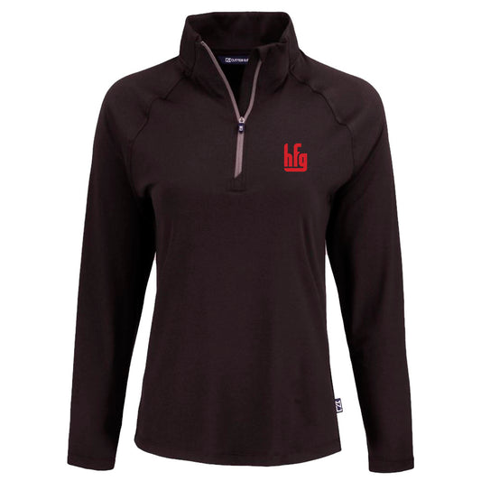 HFG Icon Cutter & Buck Coastline Recycled Double Peached Womens Quarter Zip Pullover